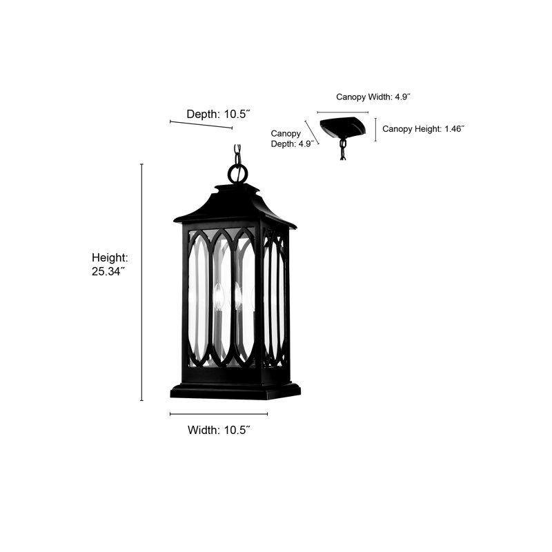 Lanterne suspendue d'extérieur 3 lumières Birch Lane Edan
