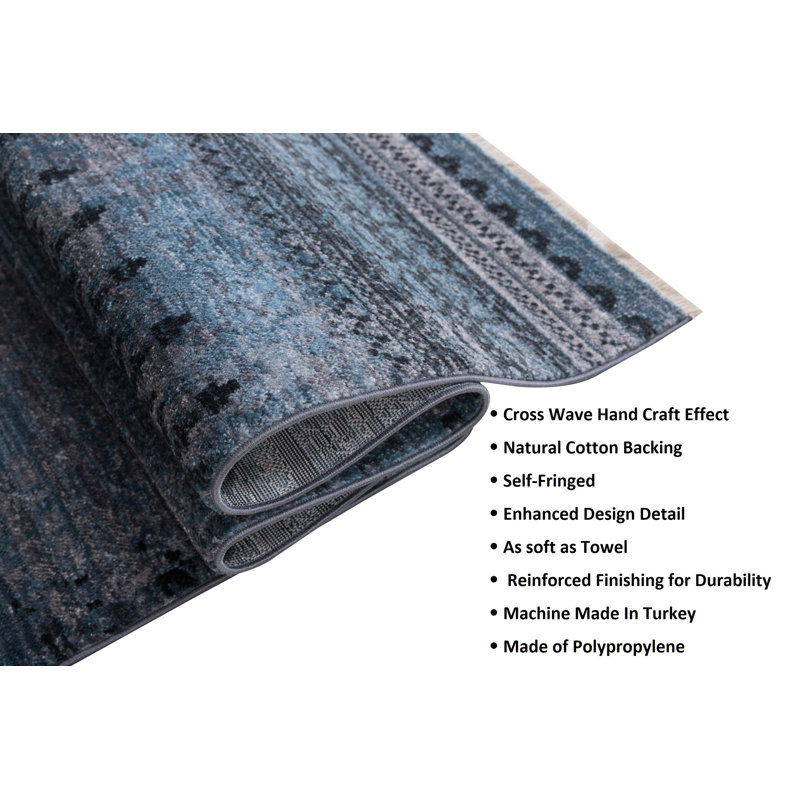 Tapis Bowersville Southwestern Denim, Rectangle 7 pi 8 po x 10 pi