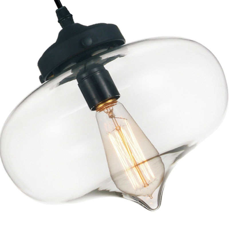 Luminaire suspendu 1 lumière Terrence, Transparent