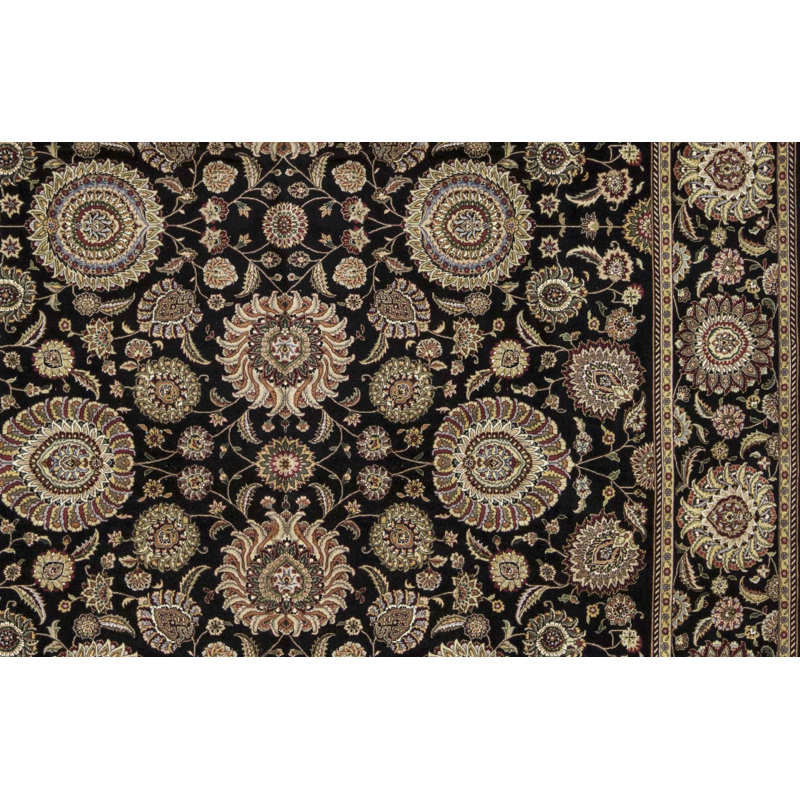 Manchuria Wool Oriental Area Rug in Beige/Black