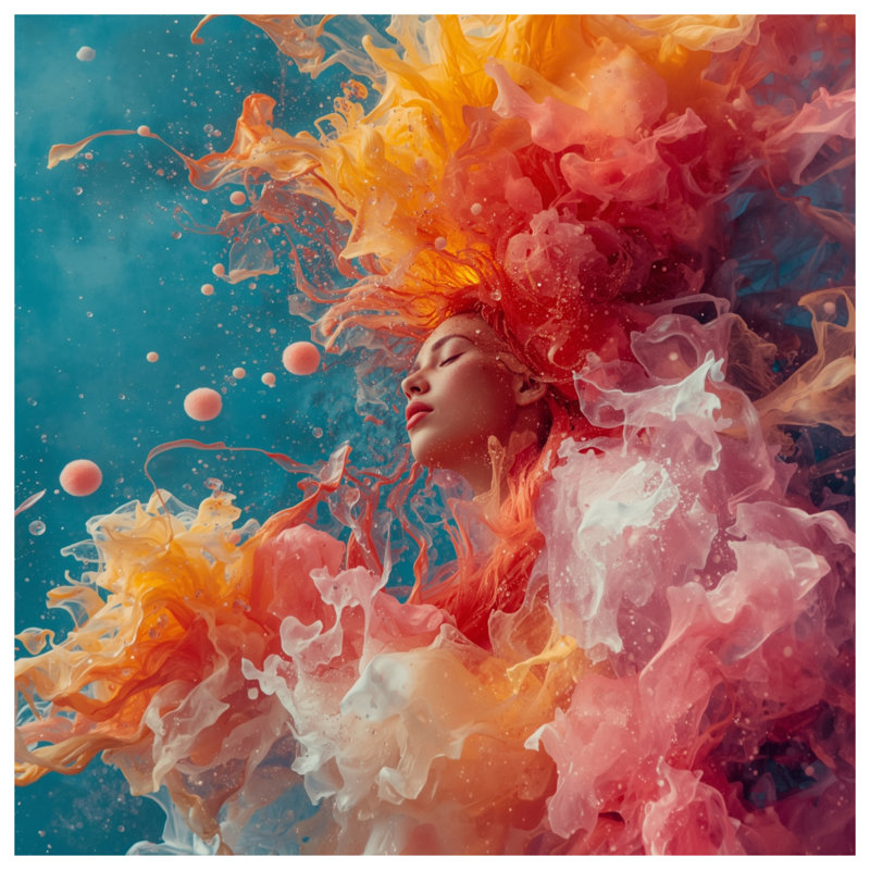 Housses de couette Vibrant Underwater Woman, Grand lit