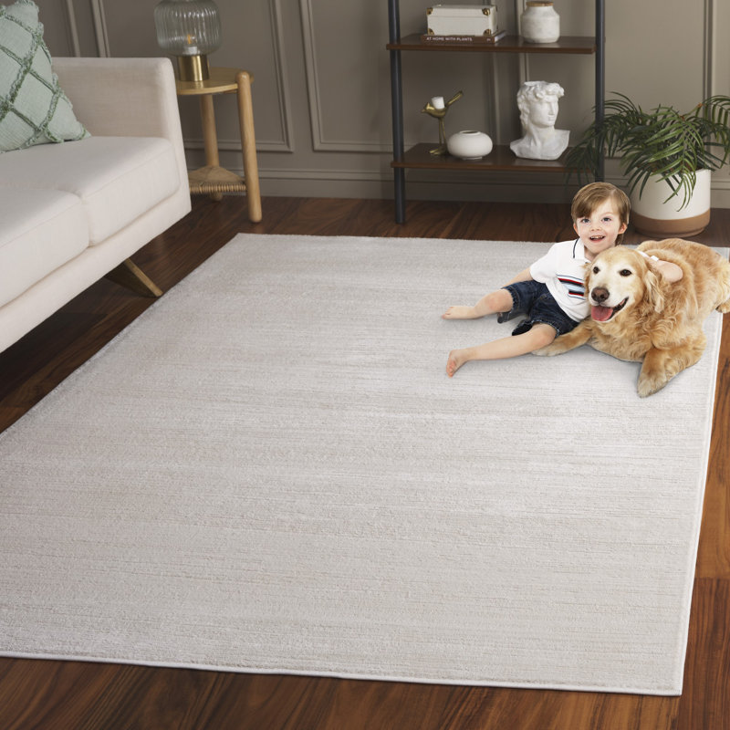 Whisper Performance Solid Color Rug, Rectangle 4' x 6'
