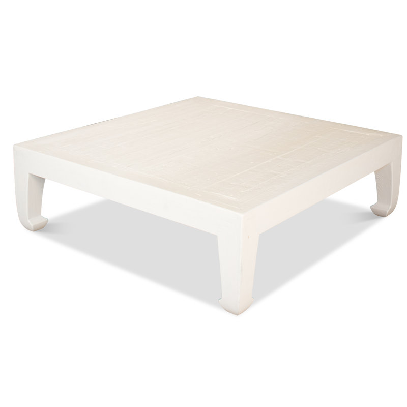 Classic Chinese Solid Wood Coffee Table, White