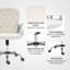 Chaise de bureau, chaise d'ordinateur pivotante à 360 °, blanc crème