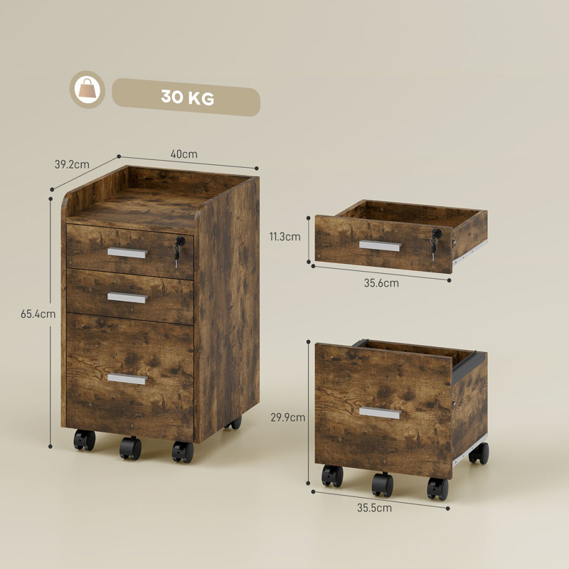 39.2cm Wide 3 -Drawer File Cabinet