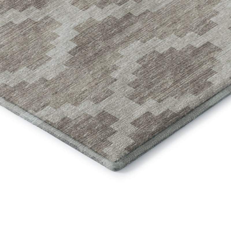 Premium Machine Washable Vaseem AMF115 Tan Rug, Rectangle 5' x 7'6"