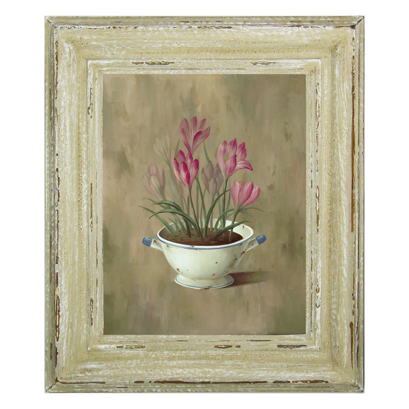 Crocus In Vase - Single Picture Frame Print on Canvas