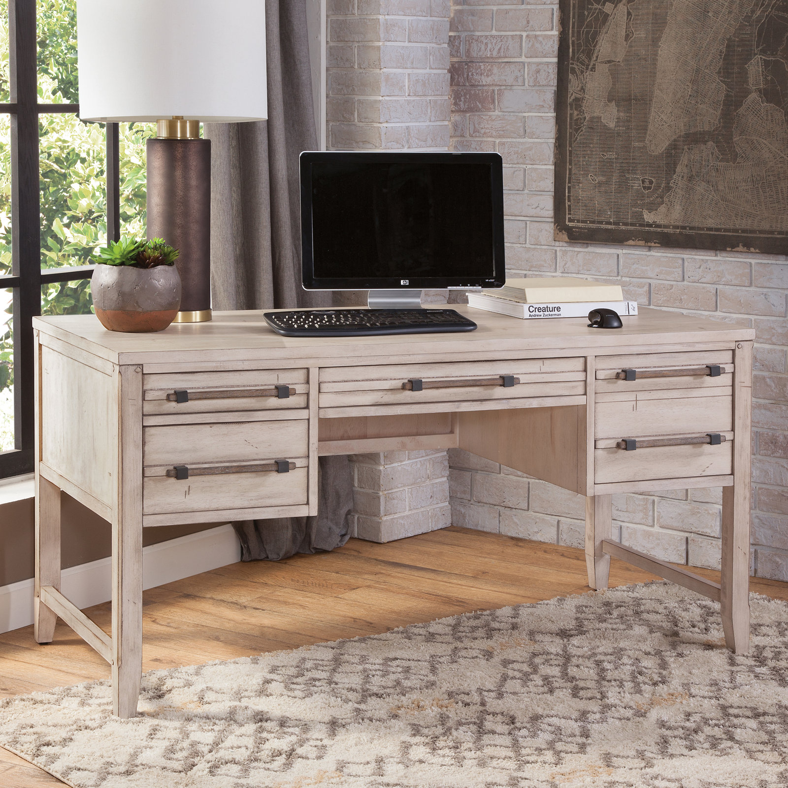 Sumi Writing Desk, Whitewash
