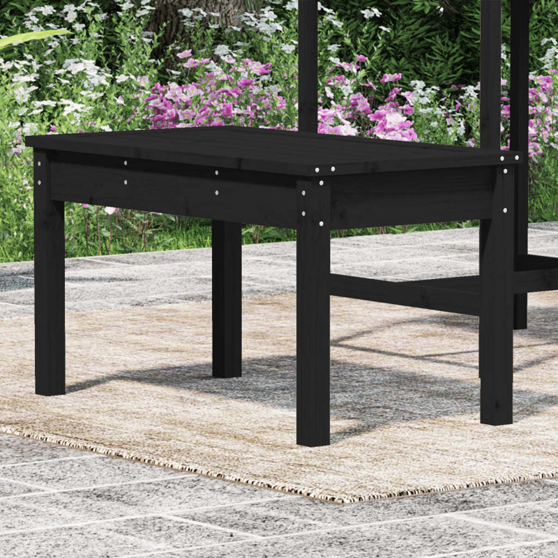 Laportia Wooden Picnic Bench, 45cm H x 80cm W x 44cm D, Grey