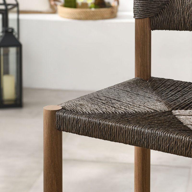 Parkland Outdoor Patio Rattan And Aluminum Counter Stools Set Of 2, 26" H, Walnut