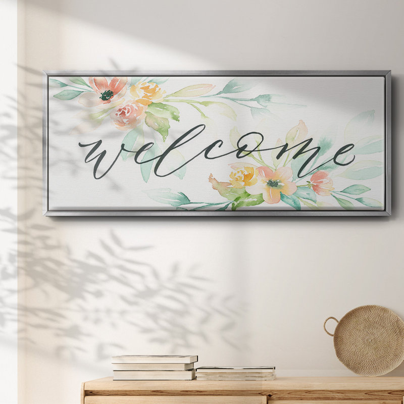 Welcome- Framed Canvas, 20" H x 50" W
