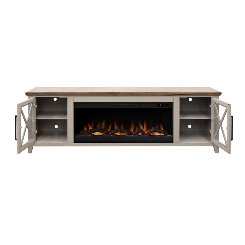 Meuble télé Ithaca de 83 po pour téléviseur de 95 po ou moins, assemblage minimal requis, style bord de mer et maison de campagne