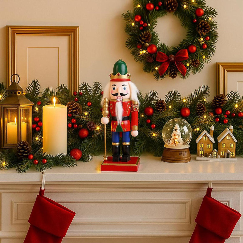 Casse-noisette en bois de Noël, figurine de casse-noisette, décoration de soldat pour rebord de table de foyer de table