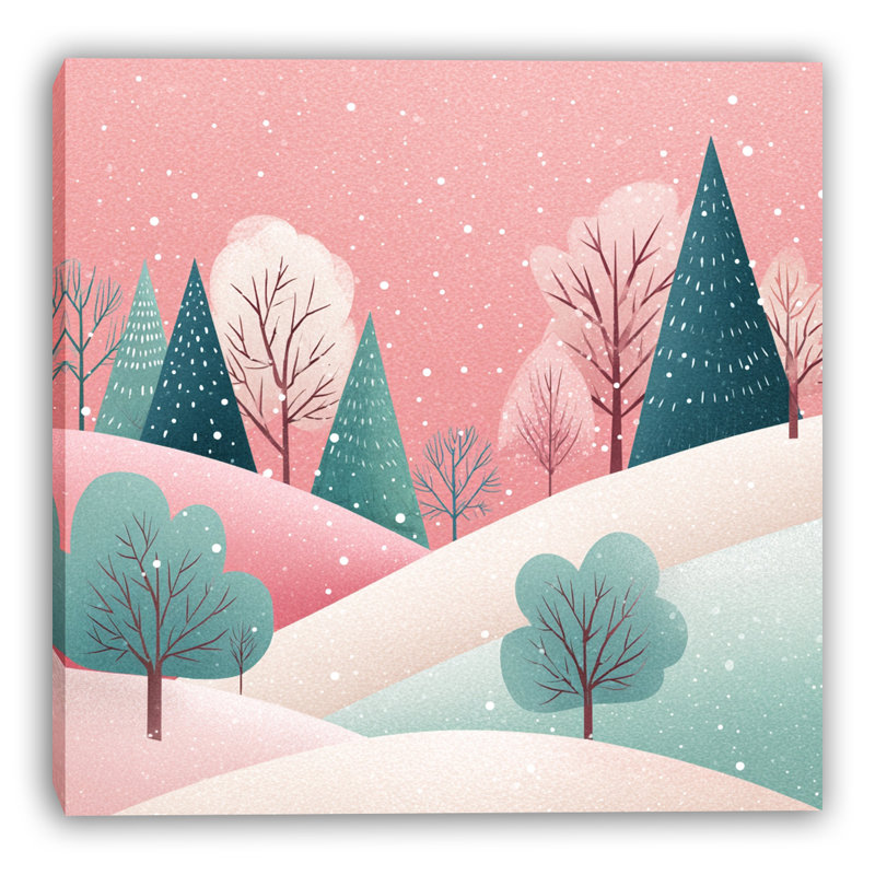 «Golden Winter Sunrise Forest», art mural sur toile tendue, H 12 po x l 12 po