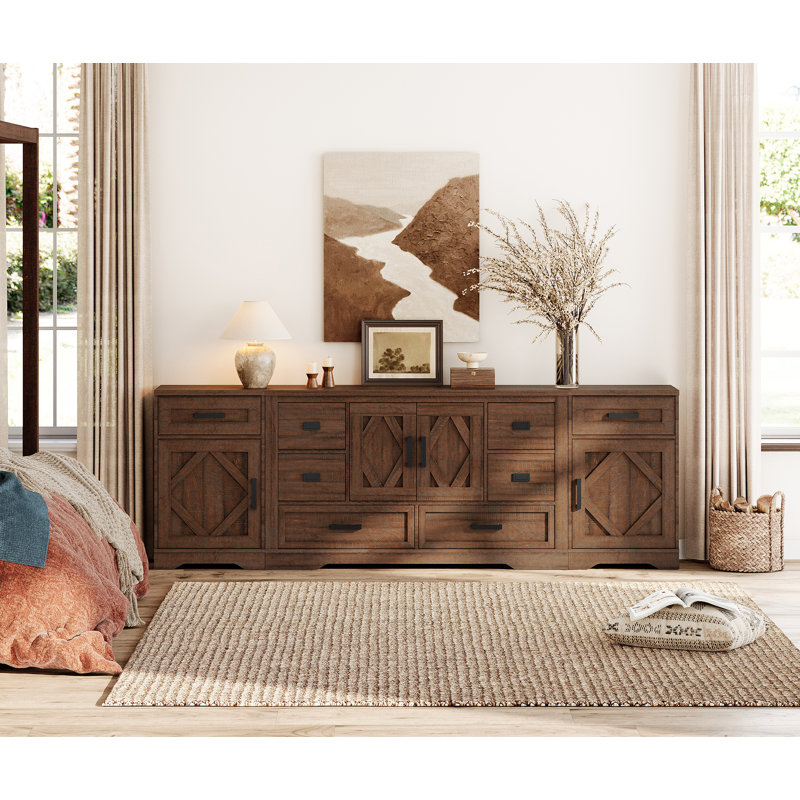 Ensemble d'armoires d'appoint Glenford Farmhouse, Brun