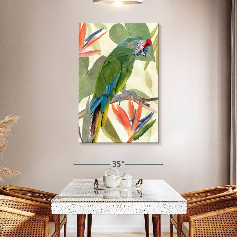 Brampt Tropical Parrot Composition I, 48" H x 32" W