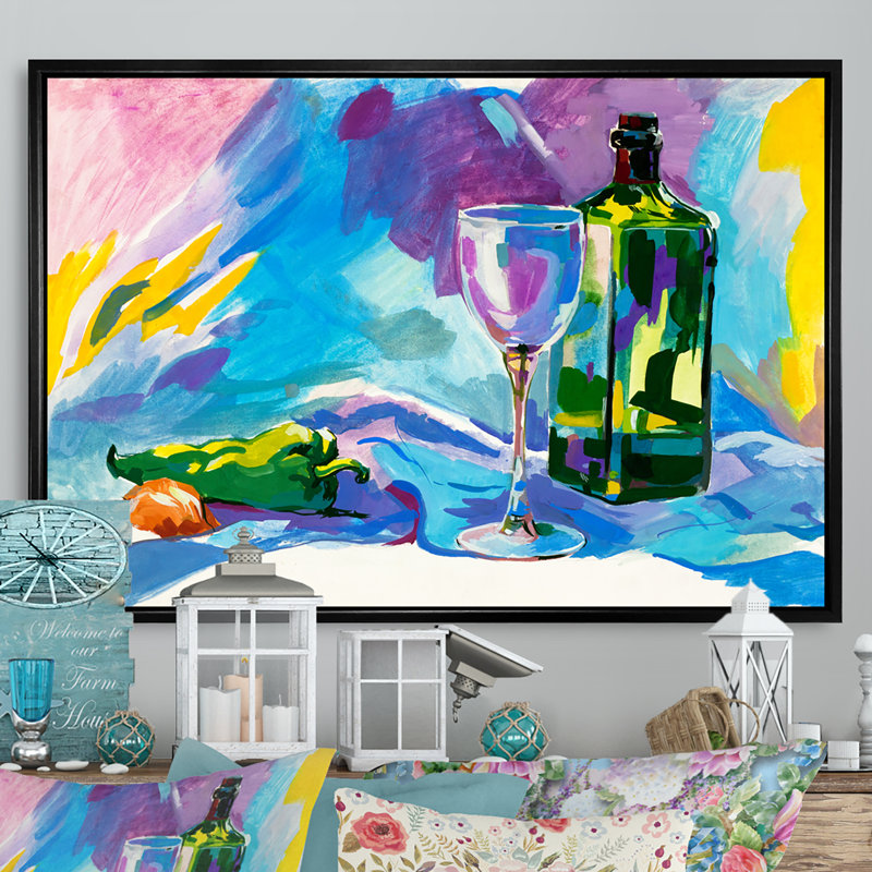 Nature, huile d'olive printanière - reproduction sur toile, H 8 po x l 12 po x P 1 po, Toile avec cadre flottant noir
