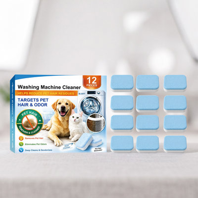 Fabric washing fragrance Washing  Cleaner Tablets 12 Pack Washer Deep Cleaning Tablets For Front Load And Top Load Washers Helps  Pet Hair Grime And Odors