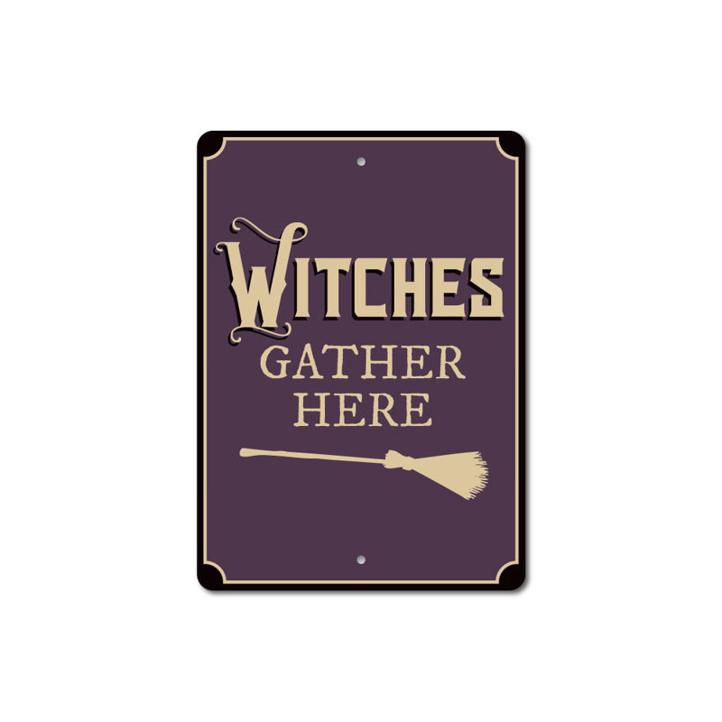 Panneau en aluminium «Witches Gather Here», H 18 po x l 12 po x P 0,06 po