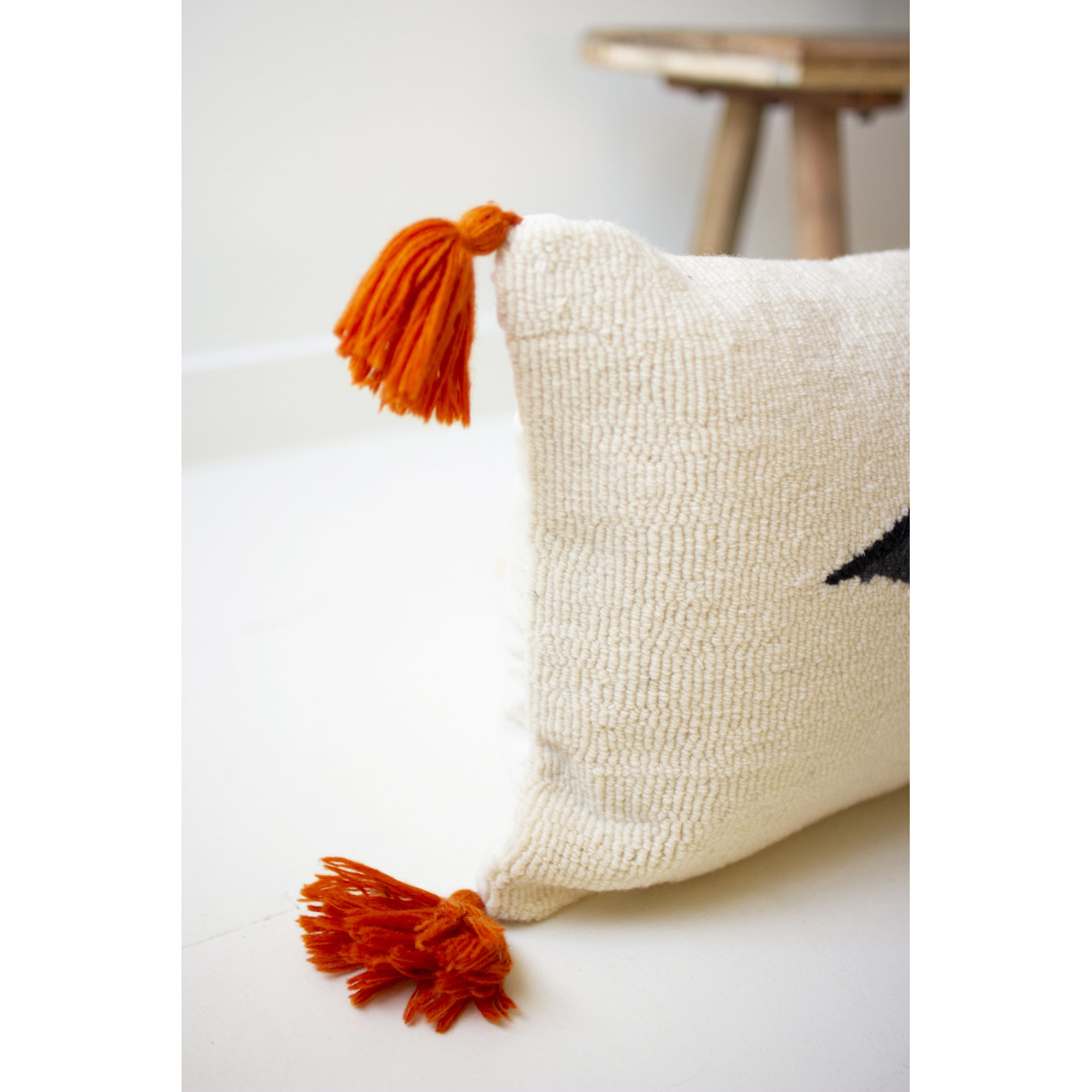 Tassels Wool/Cotton/Polyester Pillow Insert