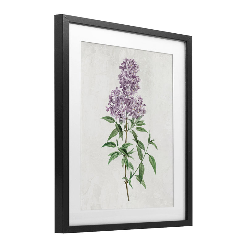 «Lilac Blossoms Blooms», reproduction encadrée sous verre, conception de Kim Allen, H 16 po x l 13 po, Cadre noir minuit