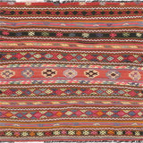One-of-a-Kind Hand-Knotted 1960s 4'2" x 4'3" Wool Area Rug inRed/Blue/Black/White