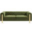 Velours tendance 3 pieds en métal avec capitonnage, style classique, fabrication