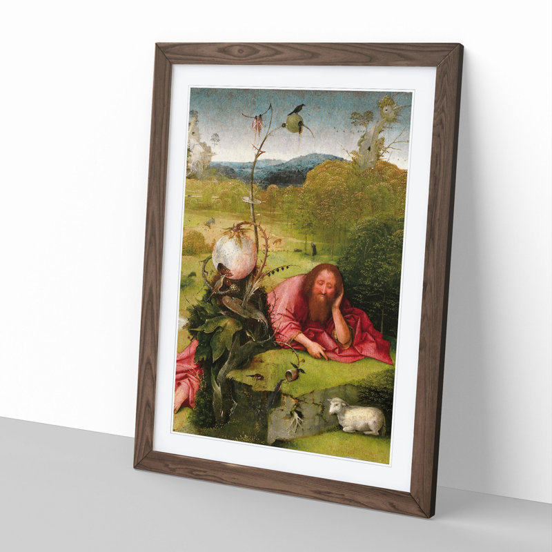 John the Baptist by Hieronymus Bosch - Framed Print, Walnut Framed, 48cm H x 36cm W x 2cm D