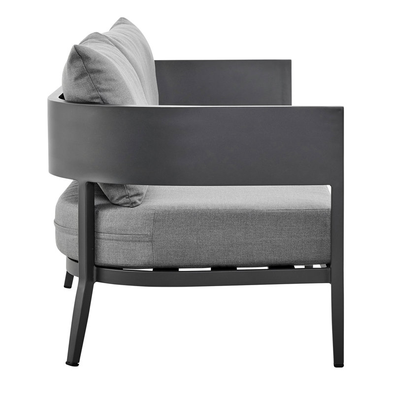 Menorca Dark Gray Aluminum Three-Seat Outdoor Sofa