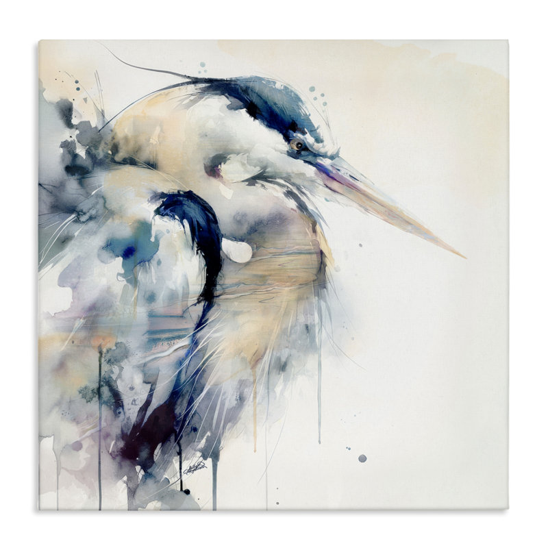 «Coastal Serenity Blue Heron», conception par Sally Kaye Barlow / Makaio Design, H 36 po x l 36 po