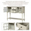 Console de buffet avec tablette inférieure, armoire de rangement en bois / verre de style campagnard (gris antique)-1962623737