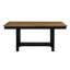 Table de salle à manger moderne 5 pièces avec table rectangulaire à 2 tons brun noir avec rangement et 4 sièges de base en tréteaux pour les repas de famille