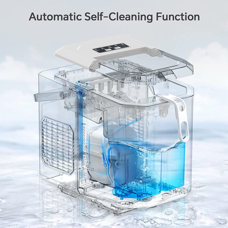 COWSAR 26 Lb. lb. Daily Production Bullet Ice Countertop Ice Maker,9 Ice Cubes Ready in 6 Mins,2 Ice Cube Sizes Available,Automatic Cleaning