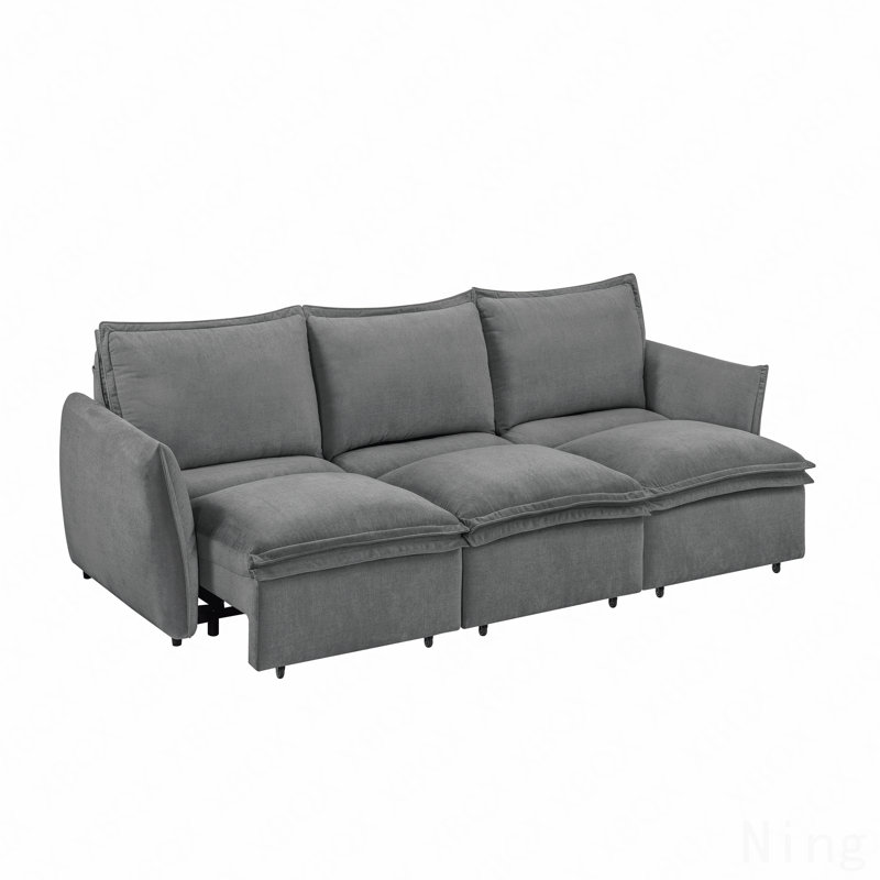 Eaden Gray Chenille Power Sofa W/Sleeper