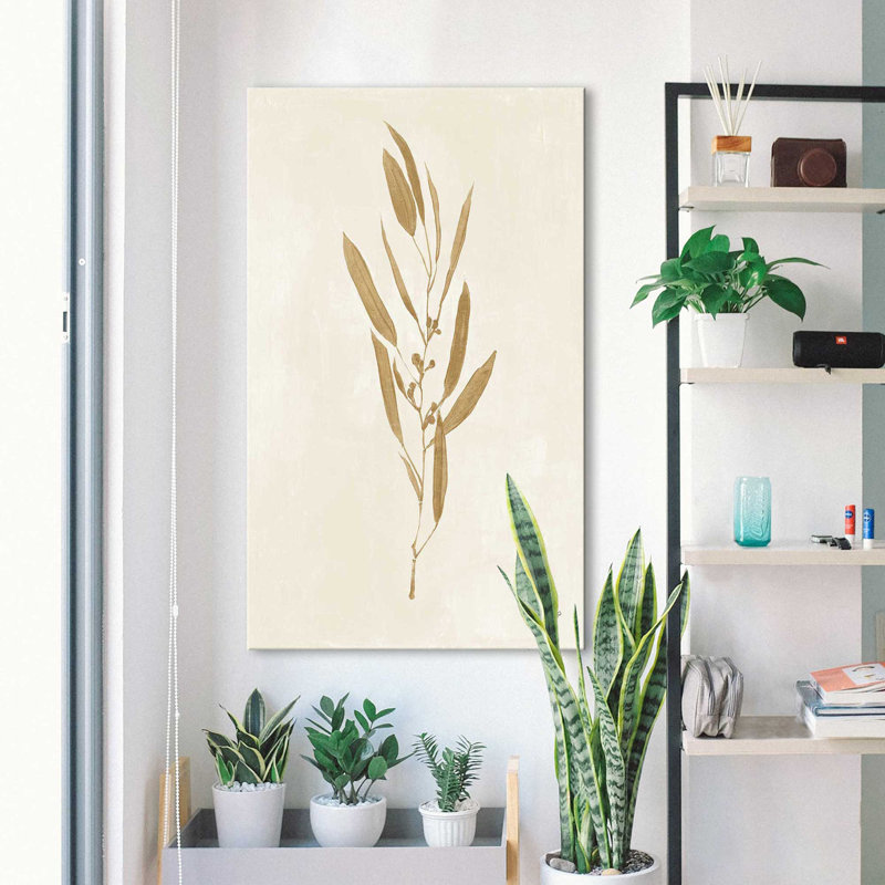 Botanical Study I Gold Crop - Peinture, Toile tendue, H 48 po x l 28 po x P 1,5 po