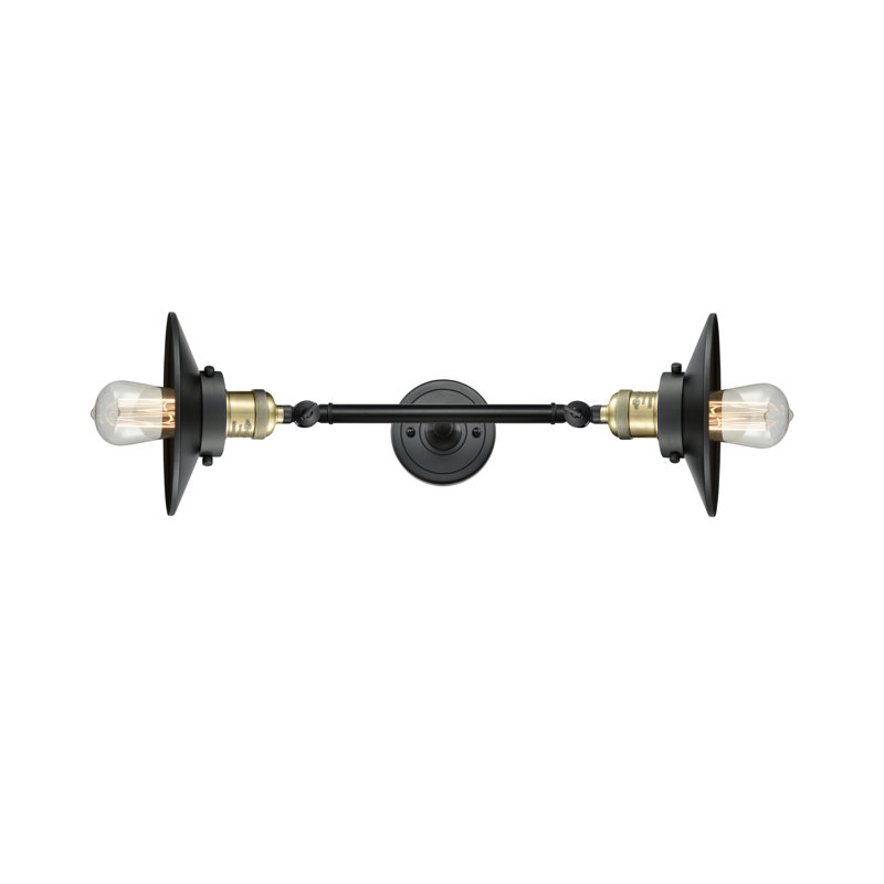 Éclairage pour salle de bain à intensité variable 2 lumières Gault, Ampoule DEL 6 watts Vinage, Laiton antique noir, Noir mat