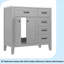 Meuble-lavabo 36 po avec lavabo, armoire de salle de bain avec tiroirs, structure solide et panneau de fibres à densité moyenne-115638815