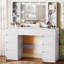 Meuble-lavabo moderne 44,9 po avec miroir lumineux, station de charge intégrée, 9 tiroirs et tablettes réglables-1660332874