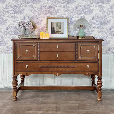 Antique Carved Antique Accent Cabinet