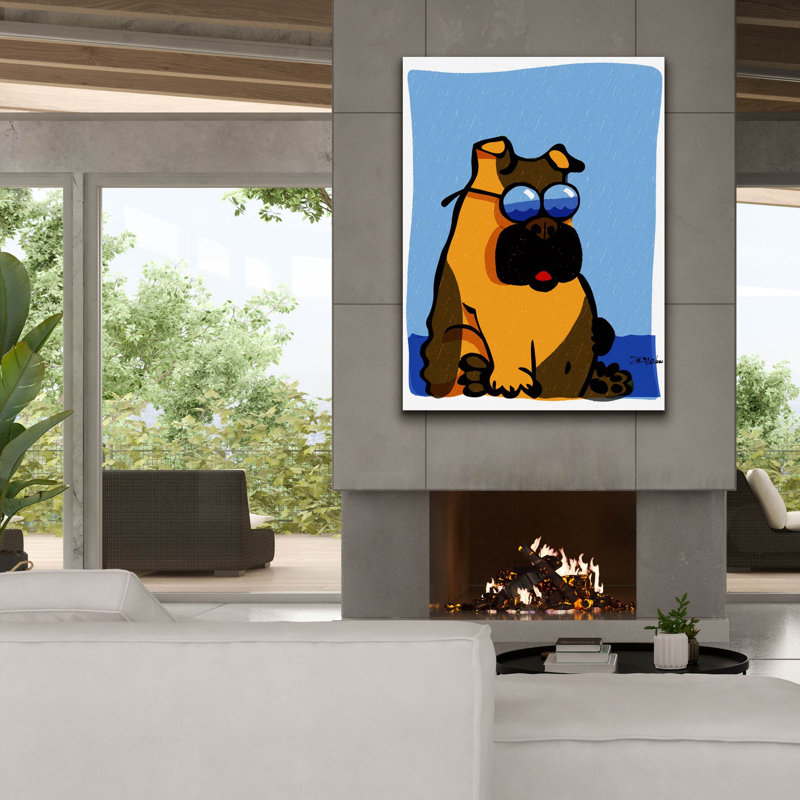 «Cool Dog Blue» par Irena Orlov, art mural sur toile, H 54 po x l 40 po x P 1,5 po