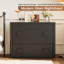 Grande table de chevet 31,5 po à 2 tiroirs, armoire de coin en bois arrondie, table de chevet moderne