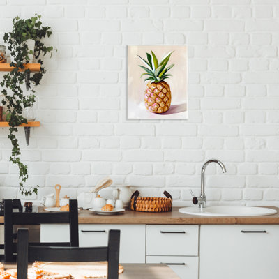 Plaque murale pastel ananas et fruits tropicaux, design par The Prints Vibe