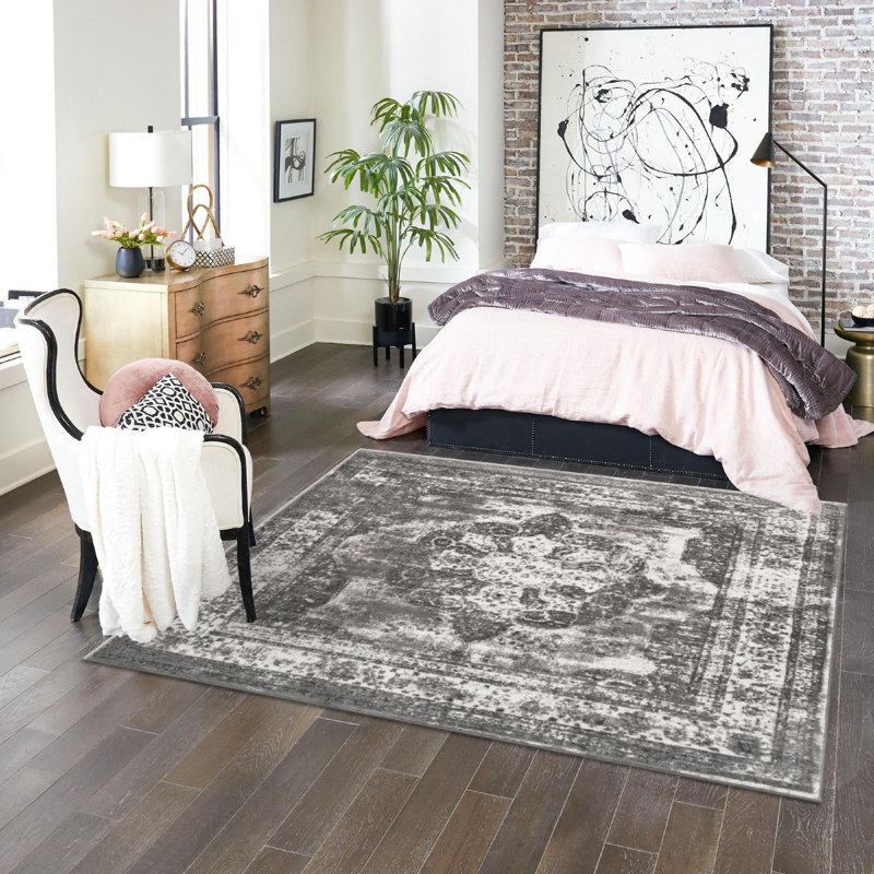 Tapis oriental Brandt, Gris, Square 13'