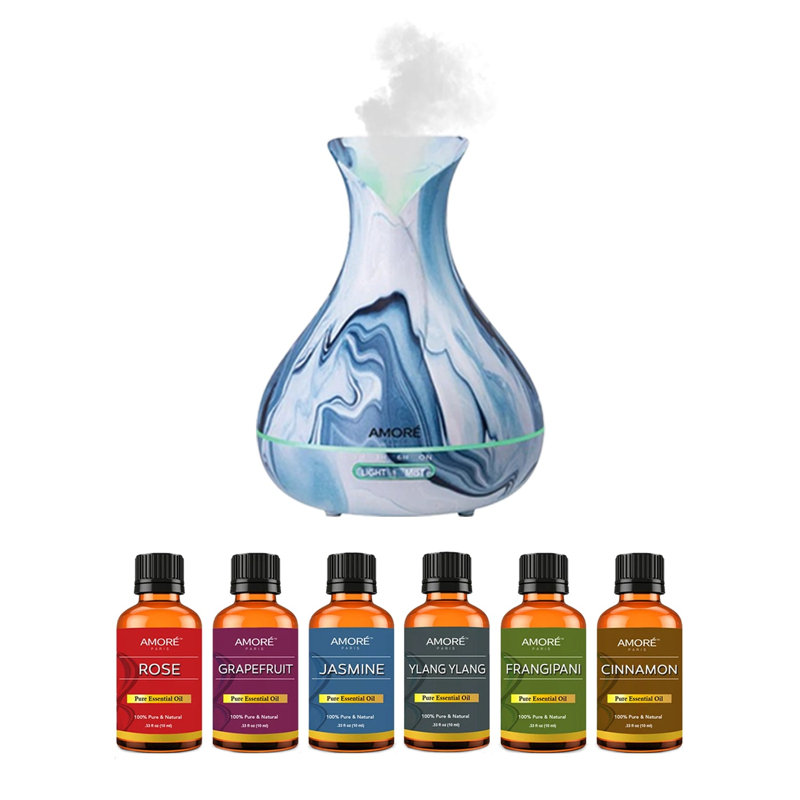 Ensemble-cadeau de diffuseur ultrasonique à huile aromathérapie avec huile essentielle
