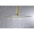 Brushed Gold Rainfall Showerhead - Stainless Steel For Bathroom 12X12 In High Water Saver With Clean Nozzle Saving Self-Cleaning Trait-124583755