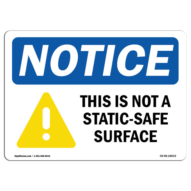 This Is Not A Static-Safe Surface Aluminium 18 x 24, H 18 po x l 24 po x P 0,1 po