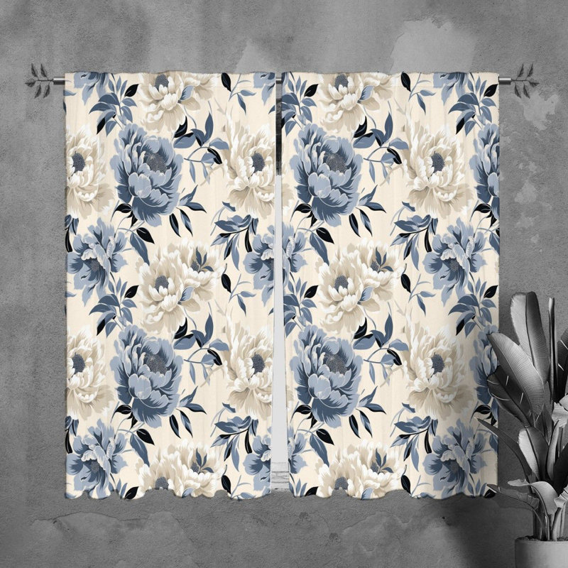 Rideaux à motif floral - 6110, L 20 po x L 82 po
