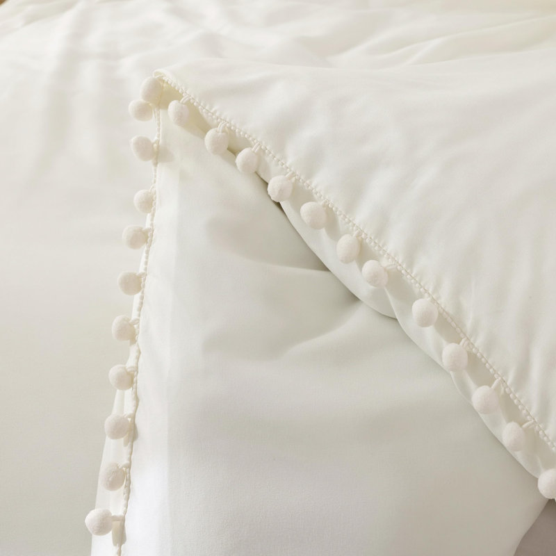 Ensemble d'édredon toutes saisons à franges 2 pièces, literie douce en microfibre OEKO-TEX pour le décor de la chambre
