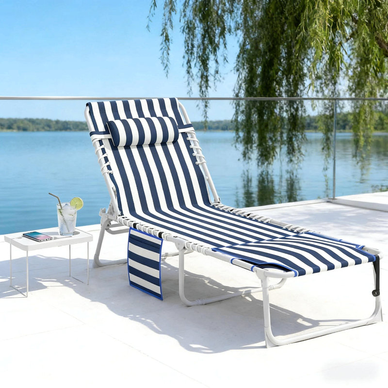 Chaise longue pliante, chaise de bronzage d'extérieur, 1