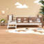 Lit double au plancher compact, bois de qualité supérieure, chambre d'enfant moderne